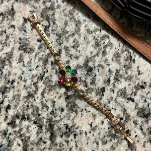 Elegant Gold and Multicolor Gemstone Bracelet